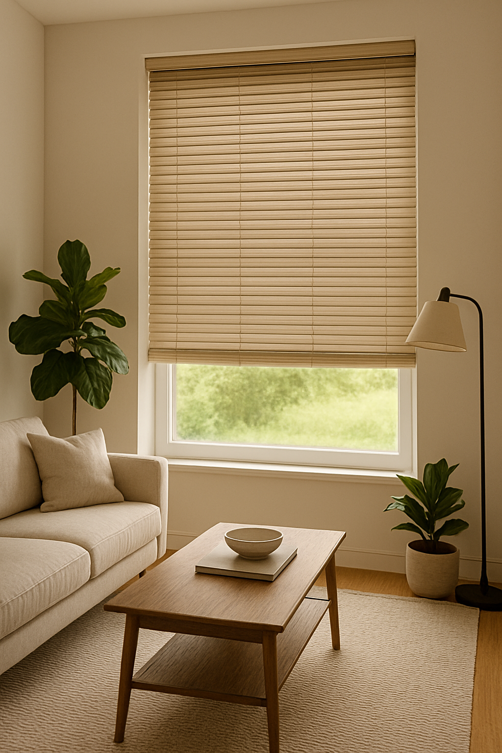 Expressions Greige Faux Wooden Blind - 50mm