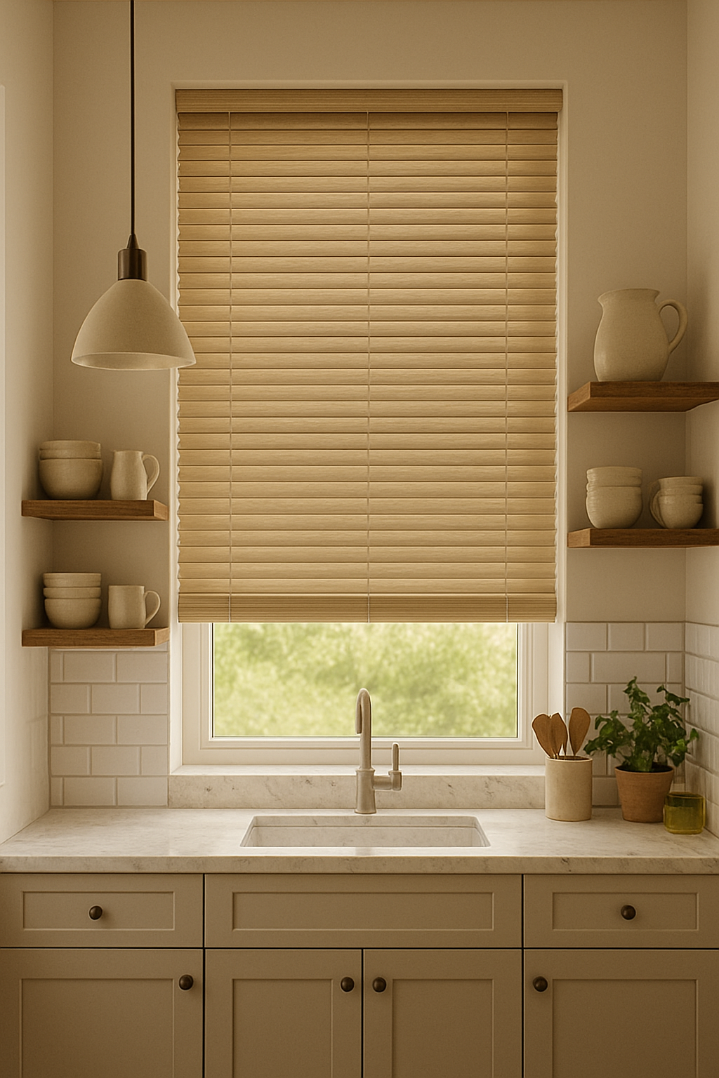 Expressions Greige Faux Wooden Blind - 50mm
