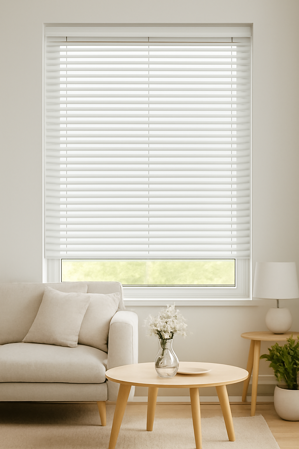 Expressions Radiance White Faux Wooden Blind - 50mm