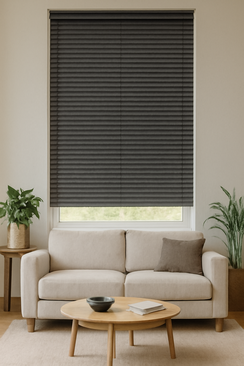 Expressions Raven Black Faux Wooden Blind - 50mm
