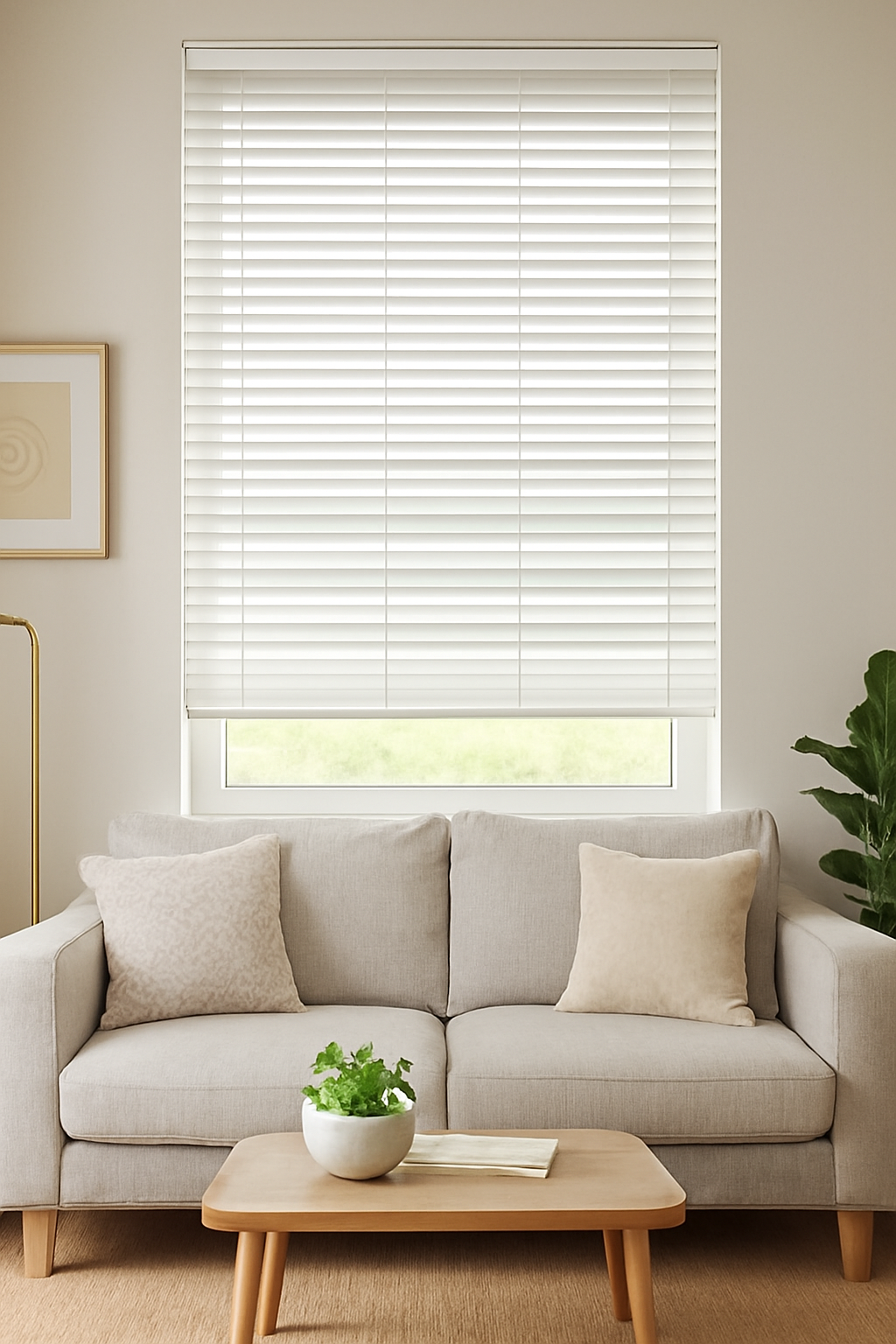Expressions Snow Faux Wooden Blind - 50mm