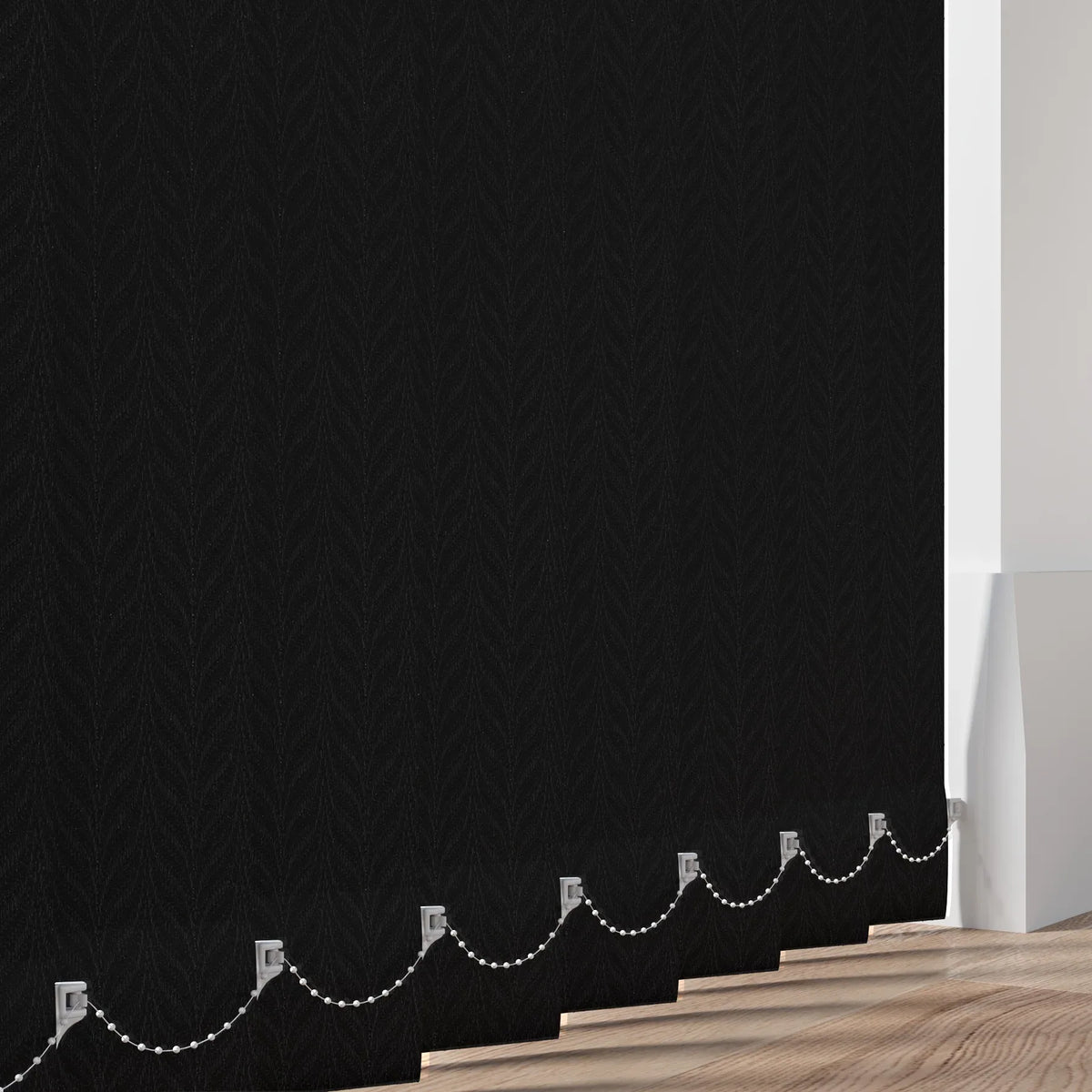 Feather Weave Black Vertical Blind