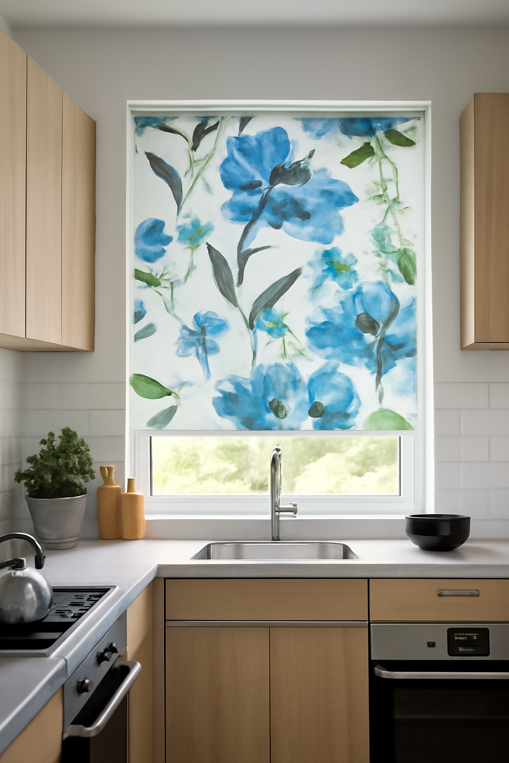 Florentina Indigo Electrical Roller Blind