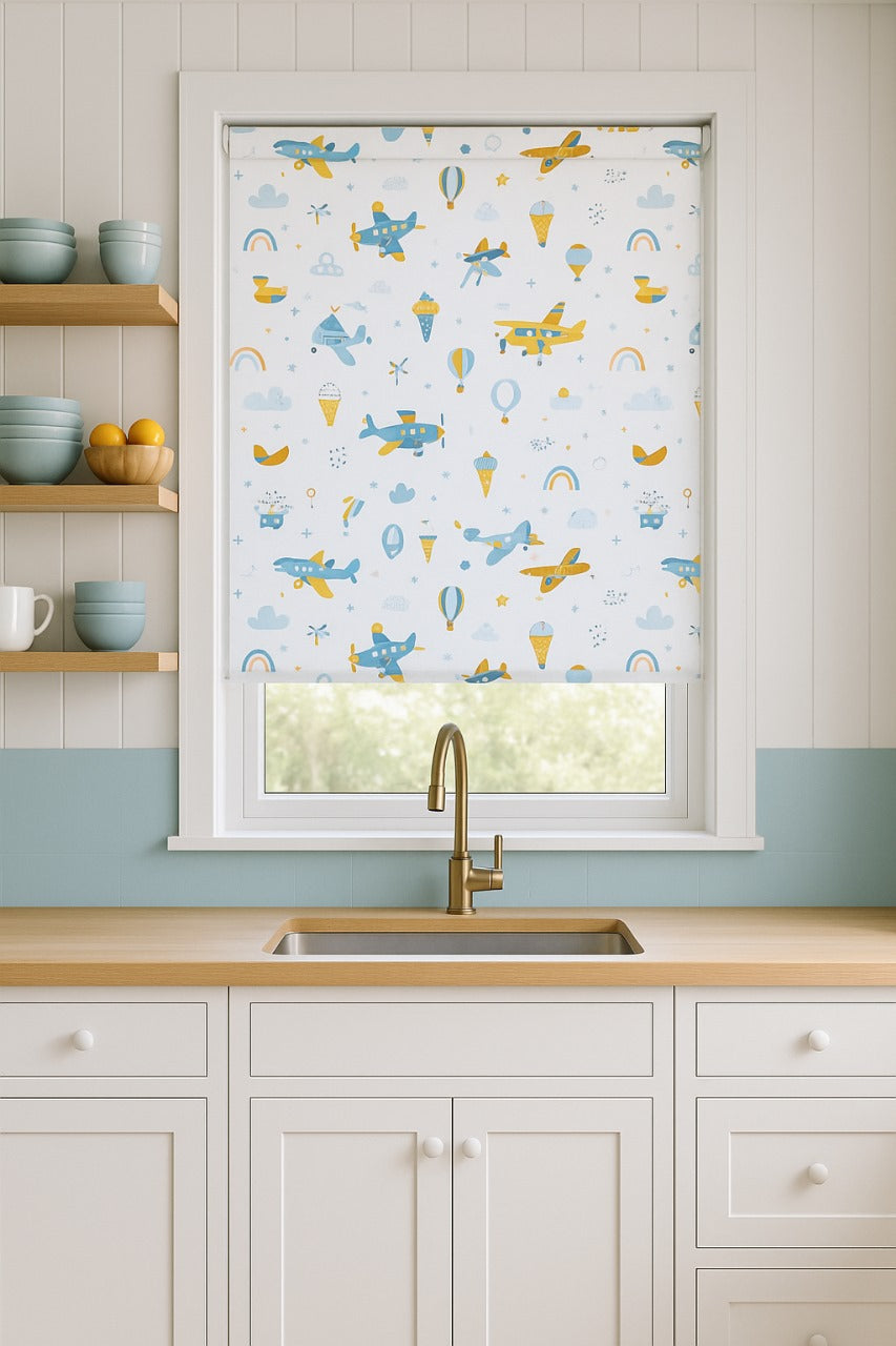 Flying High Charcoal Roller Blind
