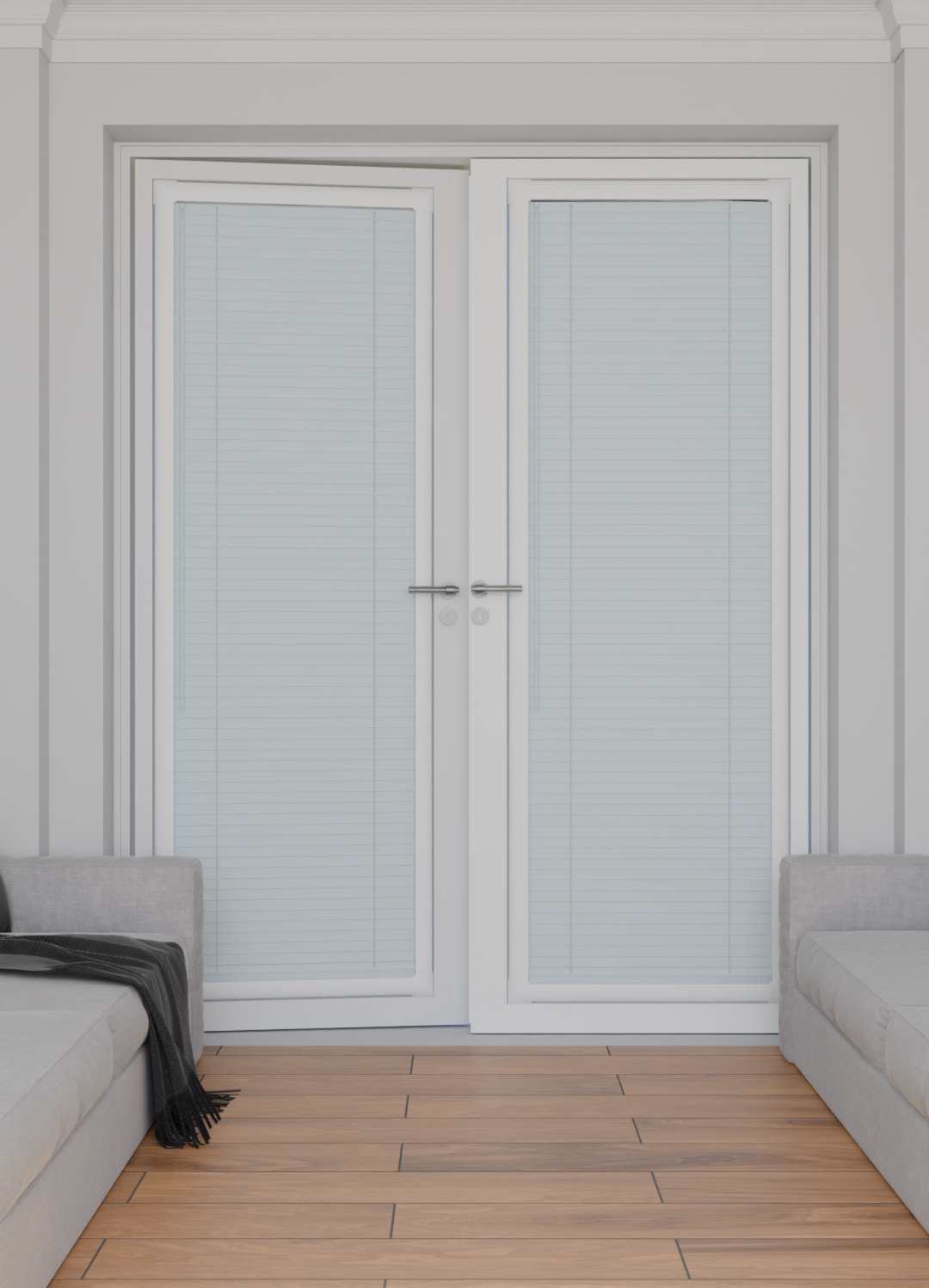 Perfect Fit No Drill Metal Blind - Ice Blue - 25mm