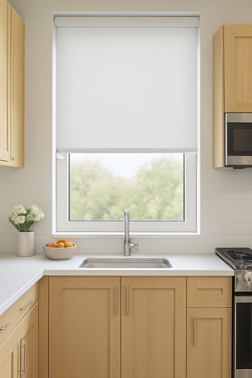 Linenweave Blackout Moonstone Roller Blind