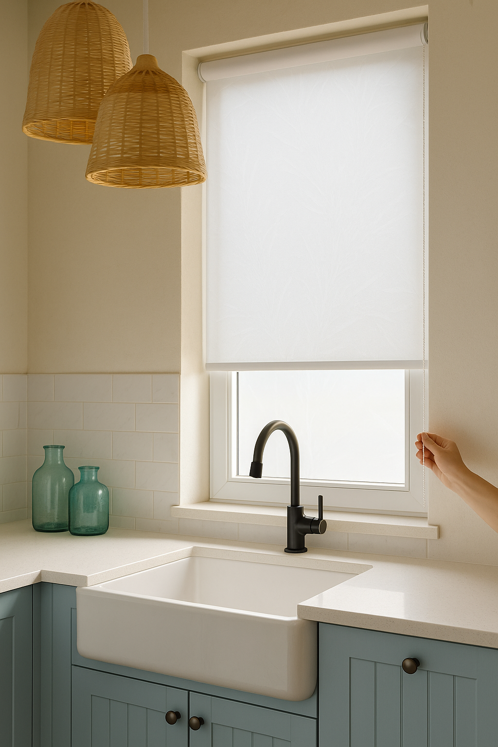 Loretta White Electrical Roller Blind