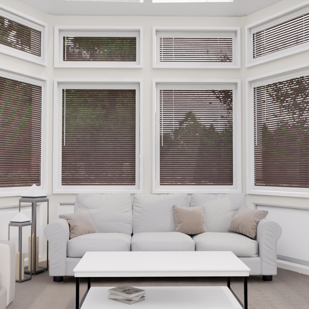 Perfect Fit Metal Blind - Mahogany - 25mm