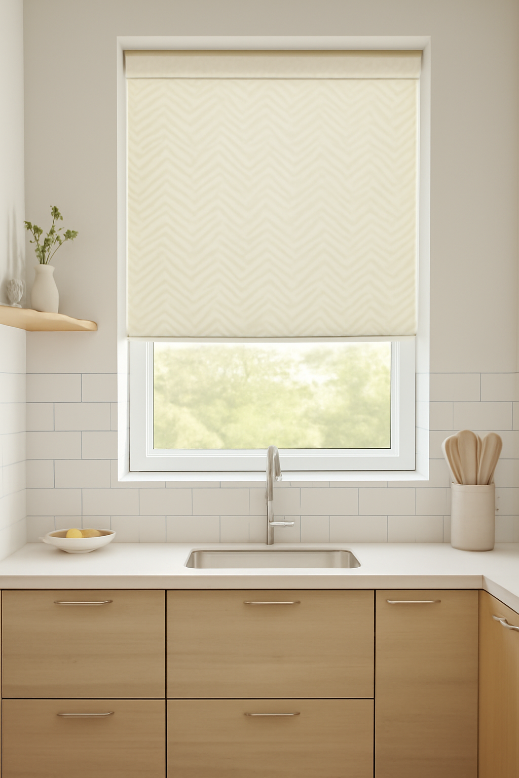 Makira Cloud Cream Electrical Roller Blind