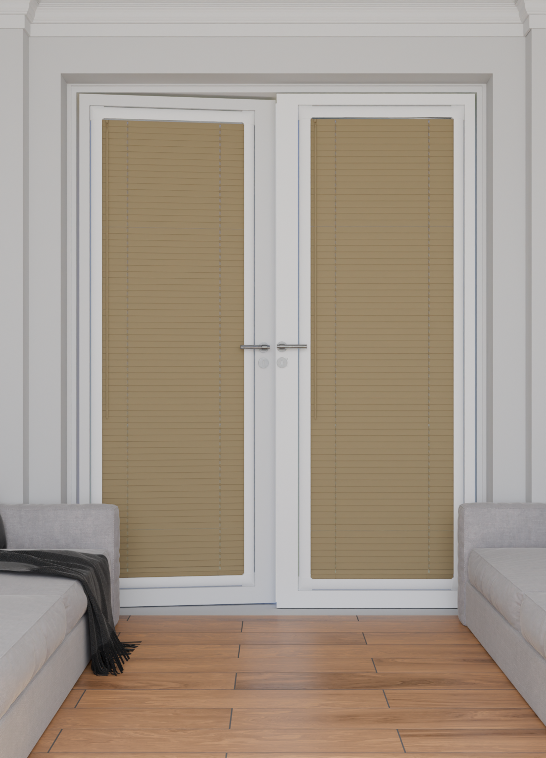 Perfect Fit No Drill Metal Blind - Natural Taupe - 25mm