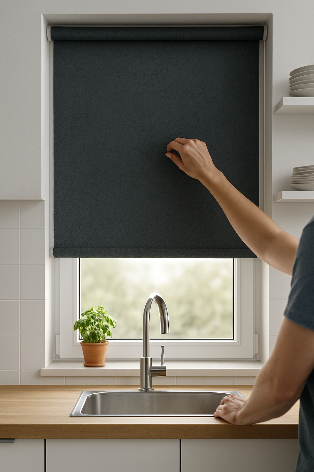 Palette Black Electrical Roller Blind