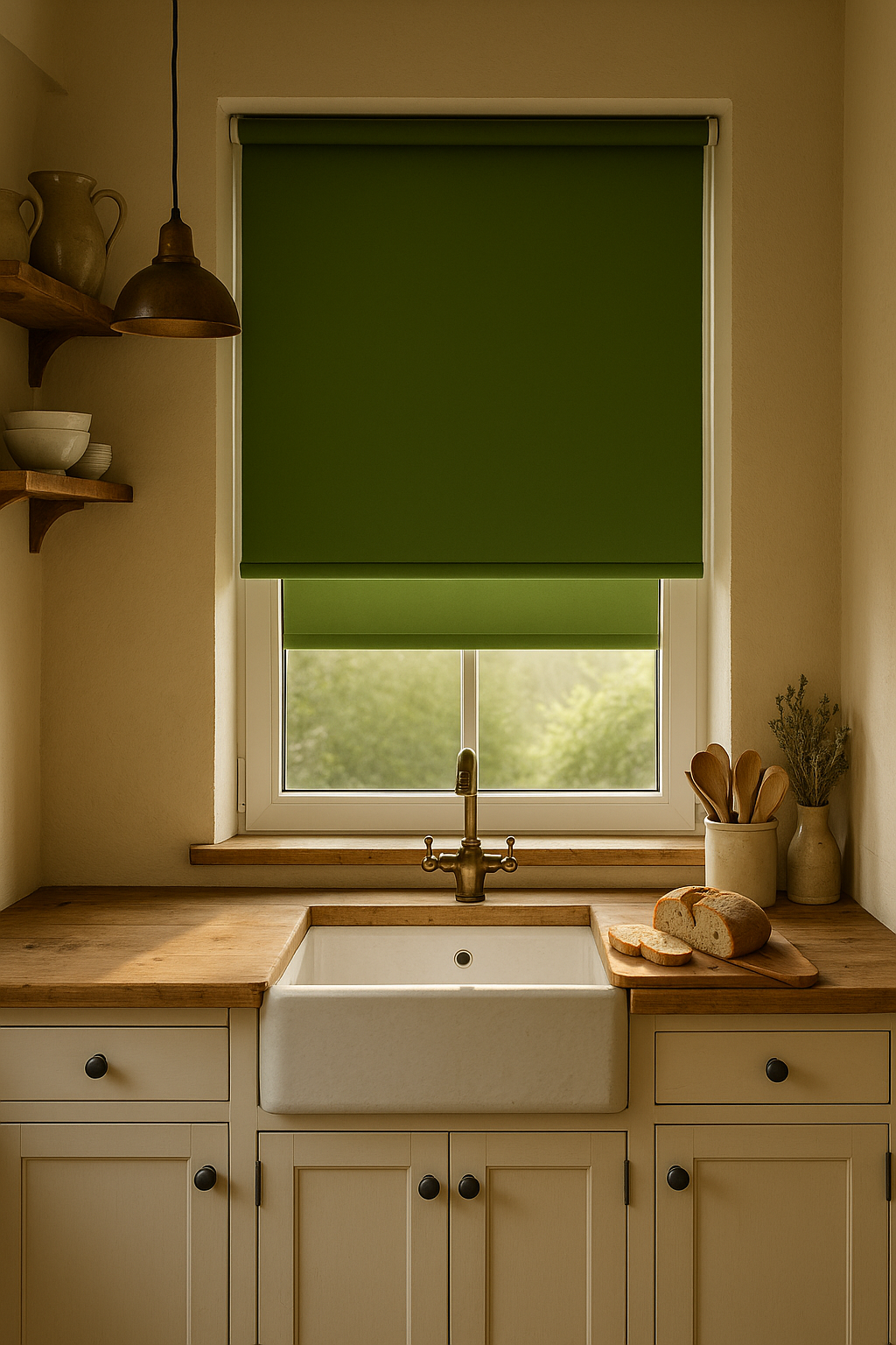 Palette Forest Green Electrical Roller Blind