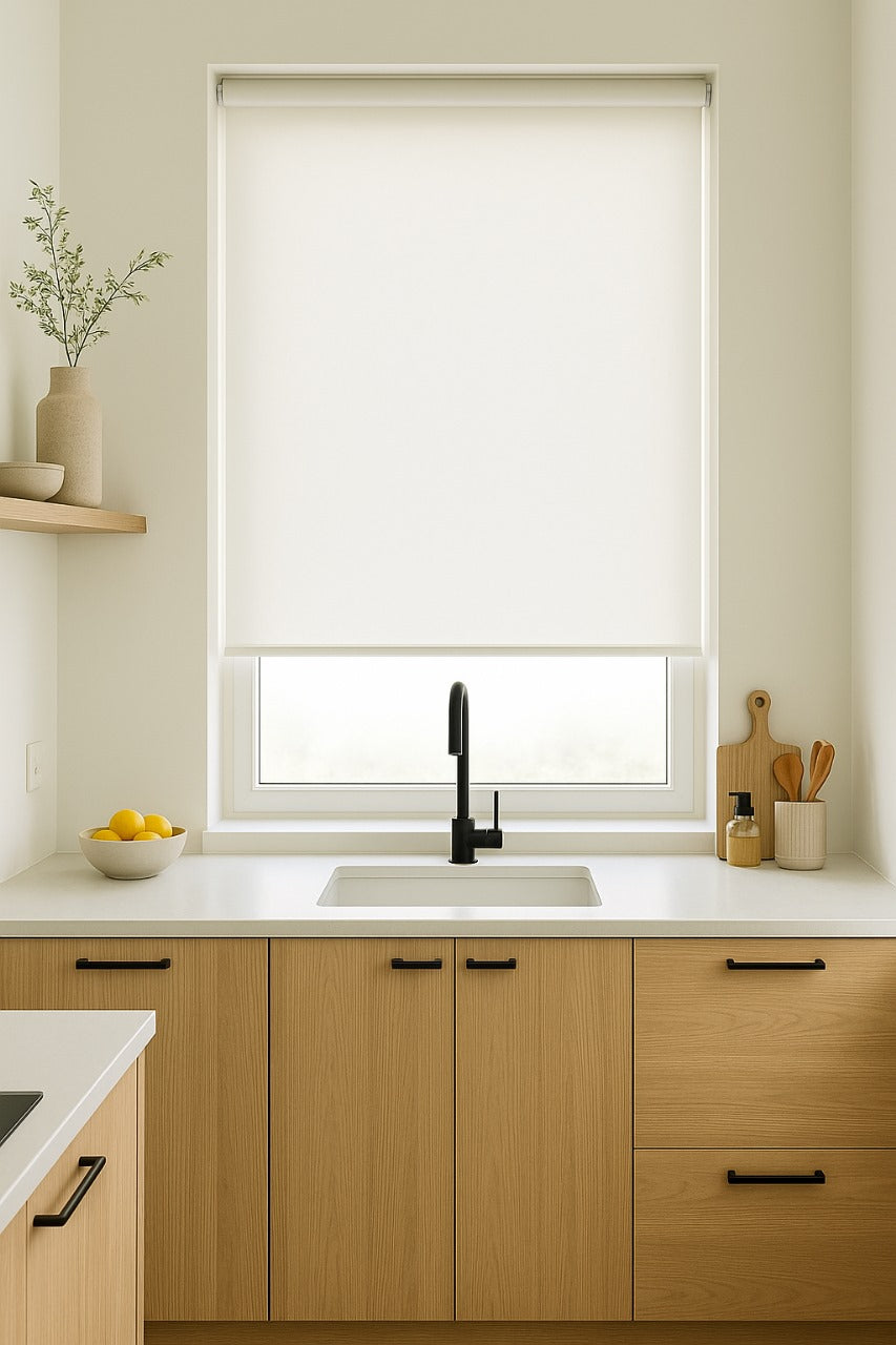Panama Pro 1 White Linen Roller Blind