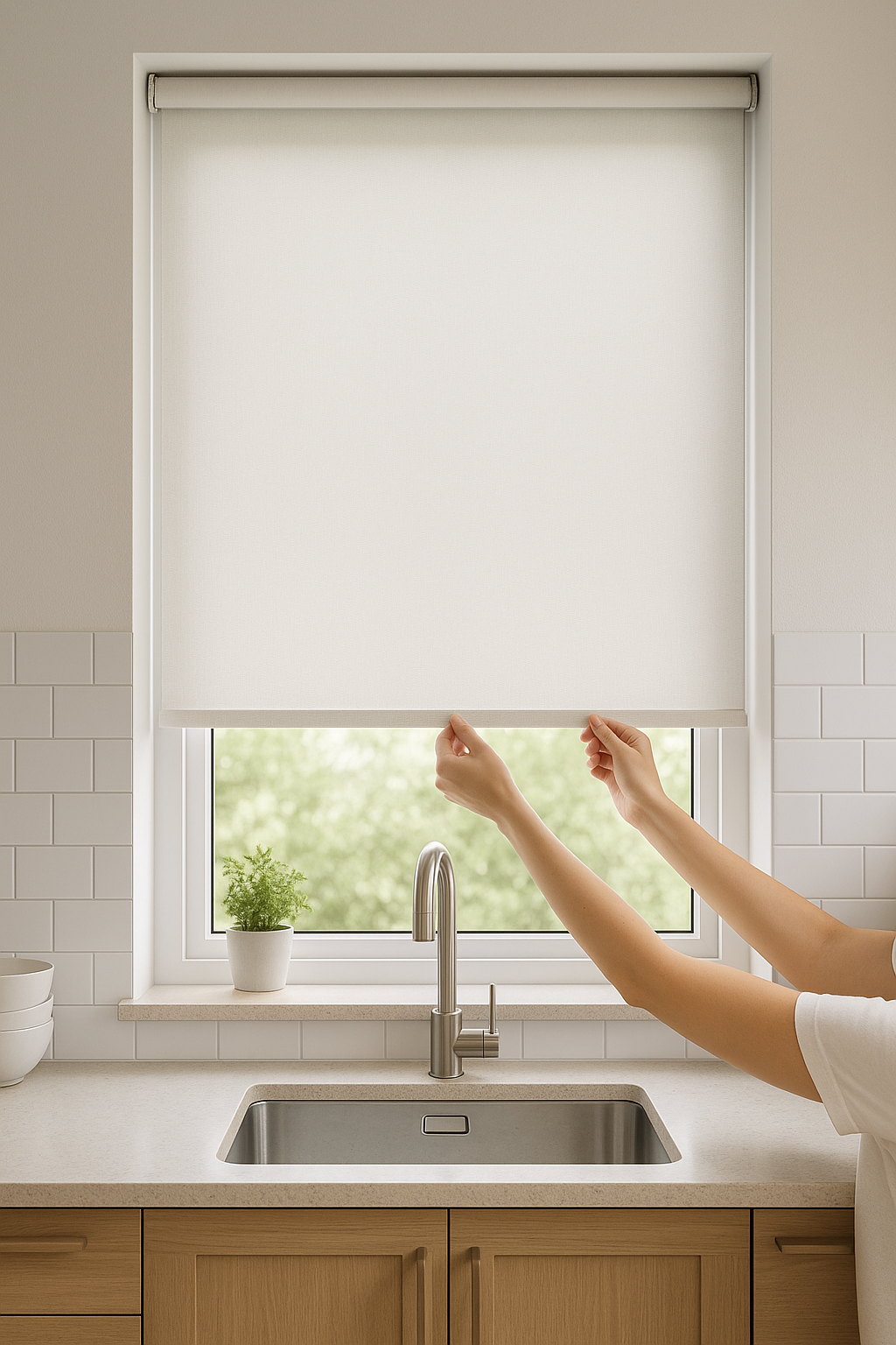 Perrie Milk Electrical Roller Blind