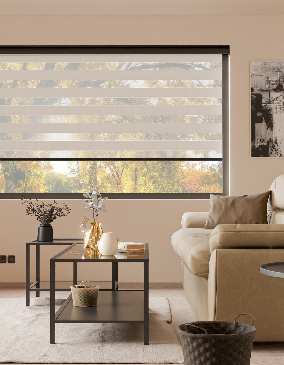 Blackout Pitch Cream - Day and Night Blinds