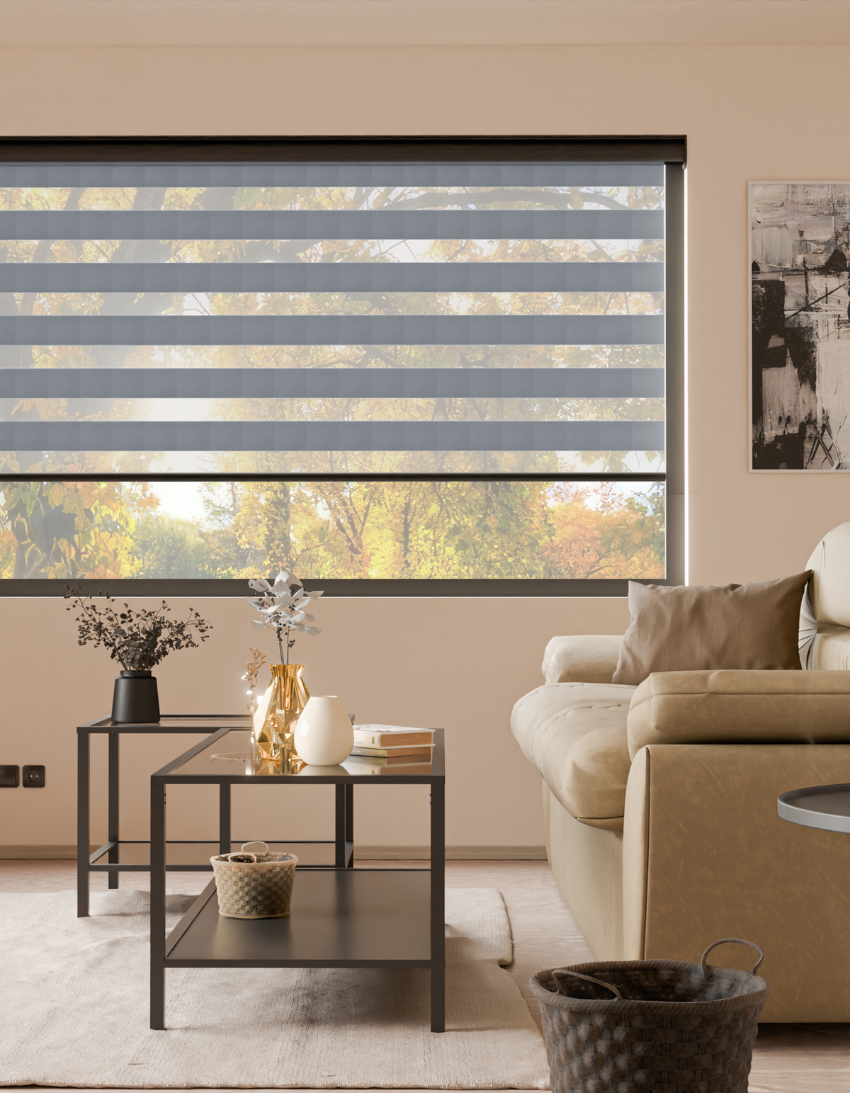 Blackout Pitch Silver - Day and Night Blinds