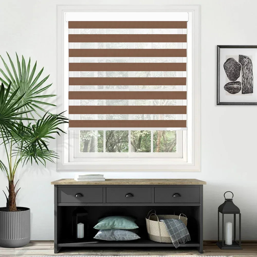 Plain Soft Brown- Day and Night Blinds