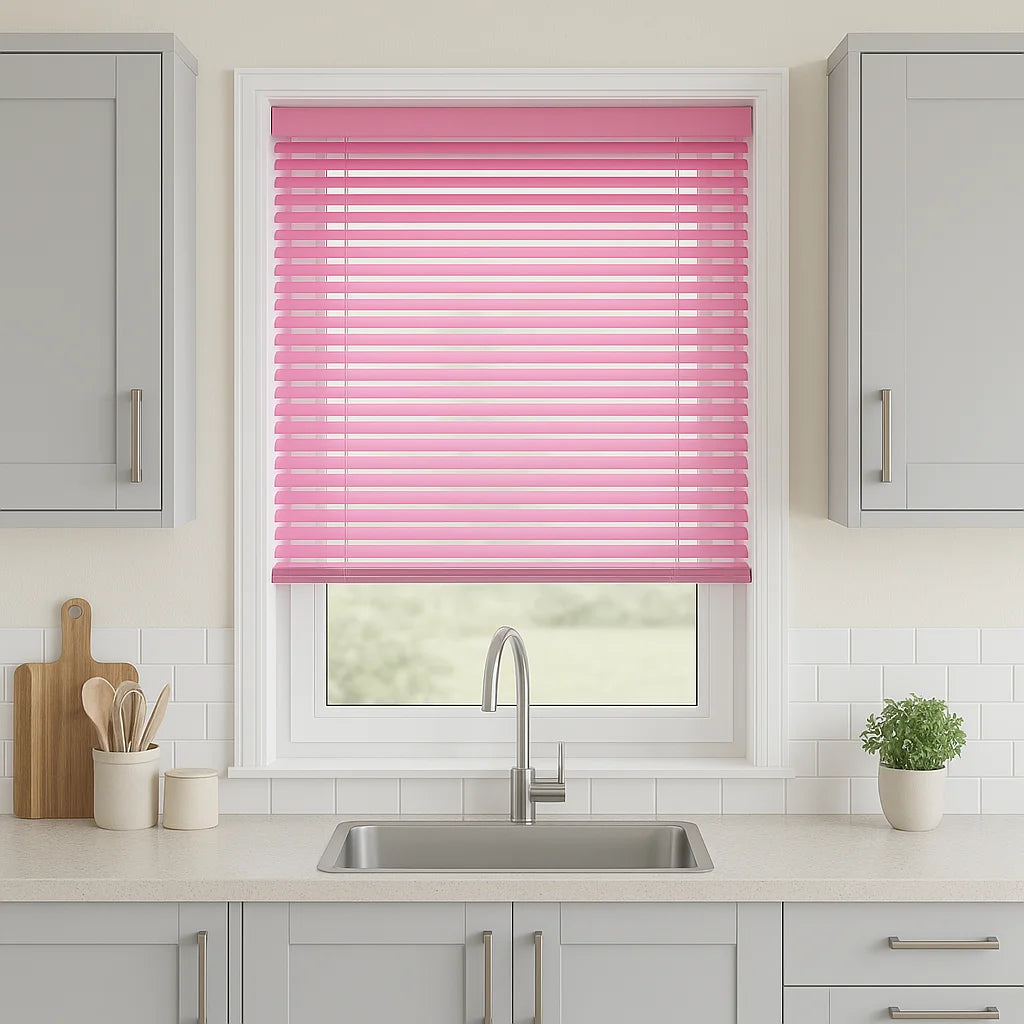 Pretty Pink Metal Venetian Blind