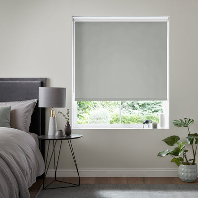 Insta Fit No Drill Iris Blackout Light Grey Roller Blinds - Fit in 30 Secs