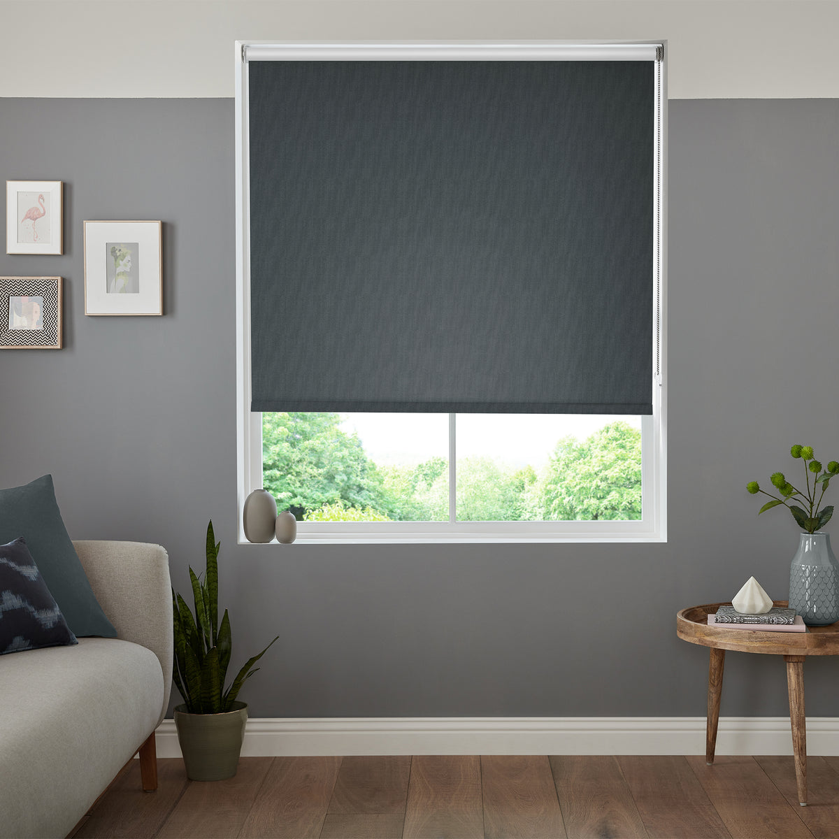Insta Fit No Drill Iris Blackout Dark Grey Roller Blinds - Fit in 30 Secs