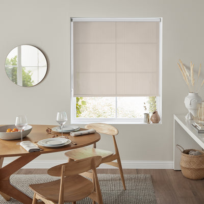 Insta Fit No Drill Azalea sheer 5% Cream Roller Blinds - Fit in 30 Secs