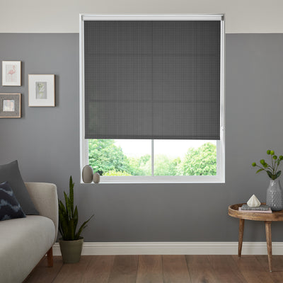 Insta Fit No Drill Azalea sheer Noir Roller Blinds - Fit in 30 Secs