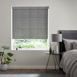Insta Fit No Drill Azalea Texture Charcoal Roller Blinds - Fit in 30 Secs