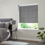 Insta Fit No Drill Azalea Texture Charcoal Roller Blinds - Fit in 30 Secs