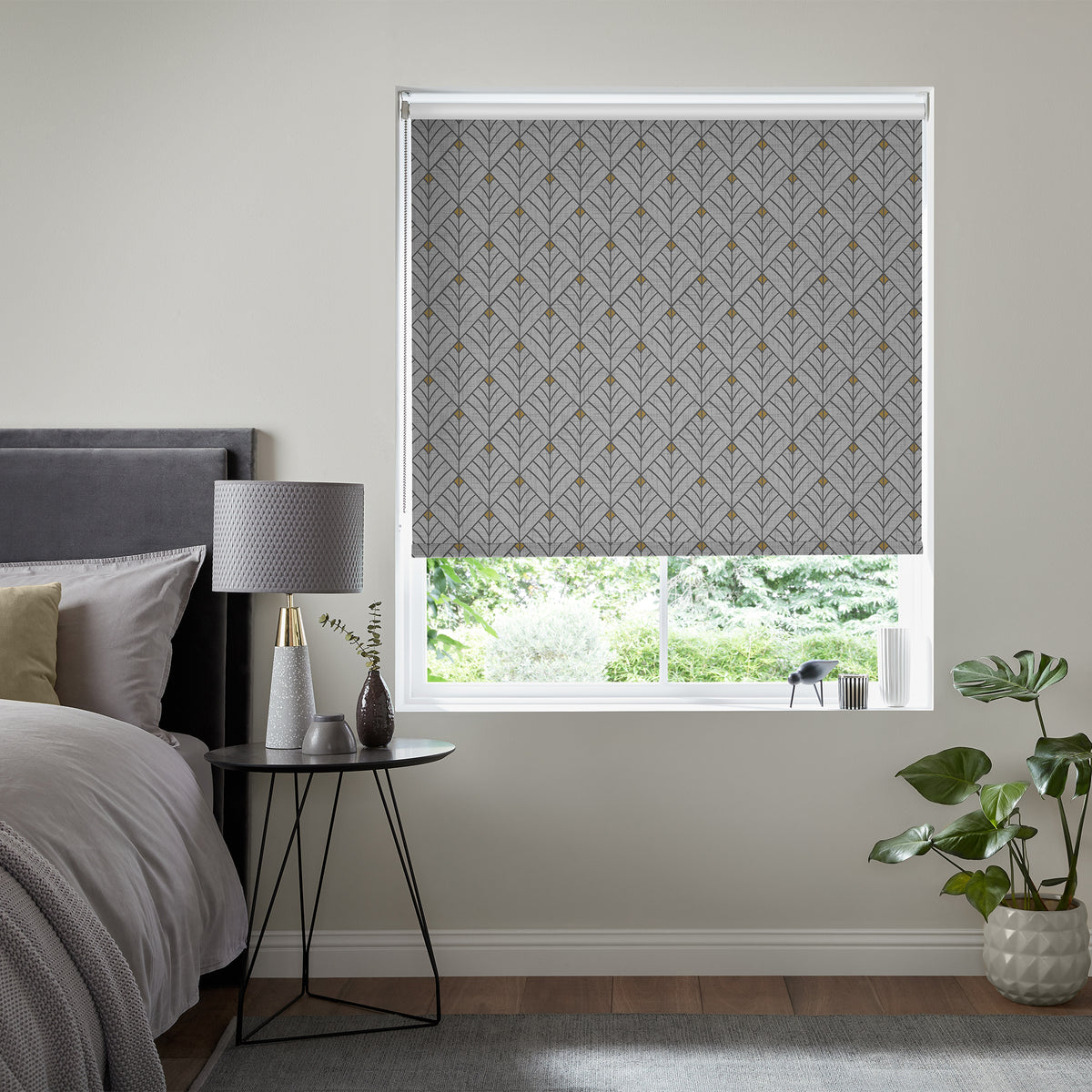 Insta Fit No Drill Yarrow Blackout Grey Roller Blinds - Fit in 30 Secs