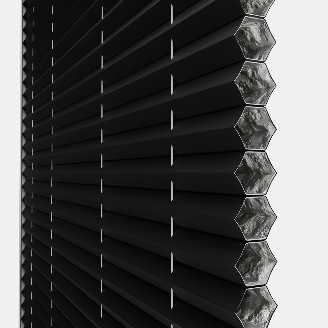 Thermal Blackout Perfect Fit No Drill Pleated Raven