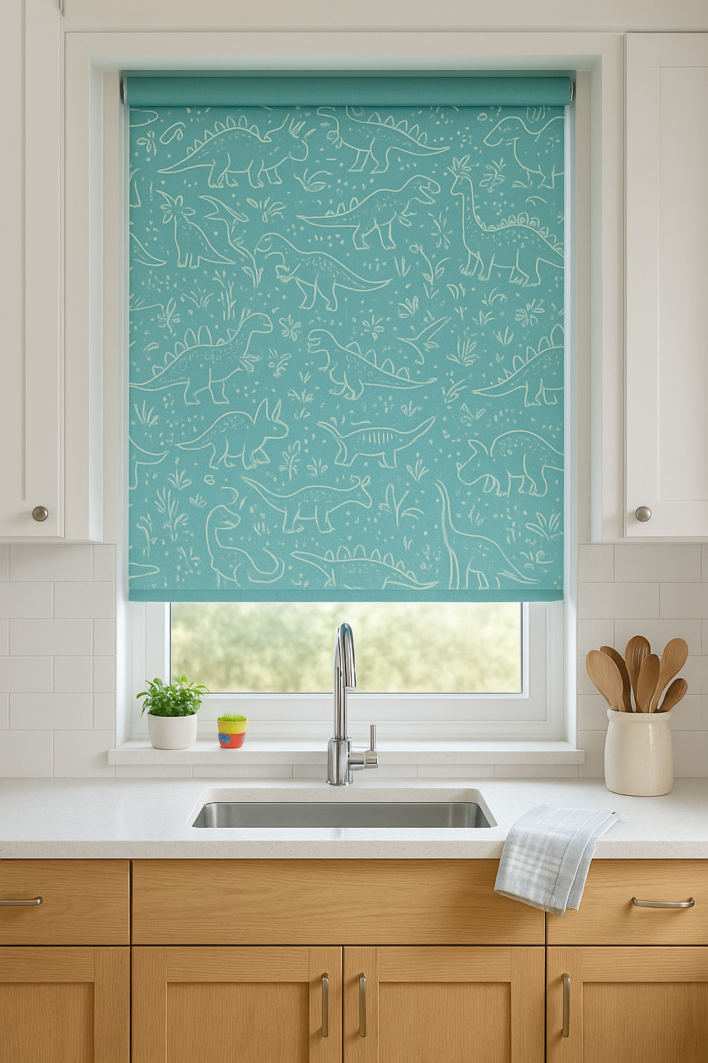 Rex Teal Electrical Roller Blind