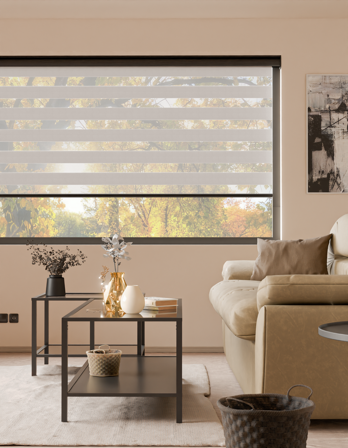 Dimout Rome Beige - Day and Night Blinds