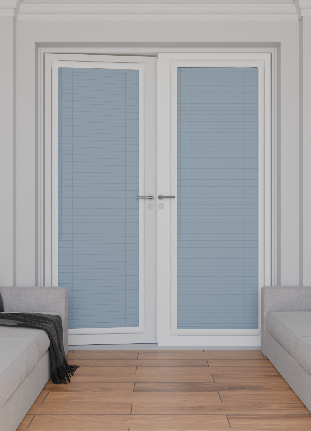 Perfect Fit No Drill Metal Blind - Sea Blue - 25mm