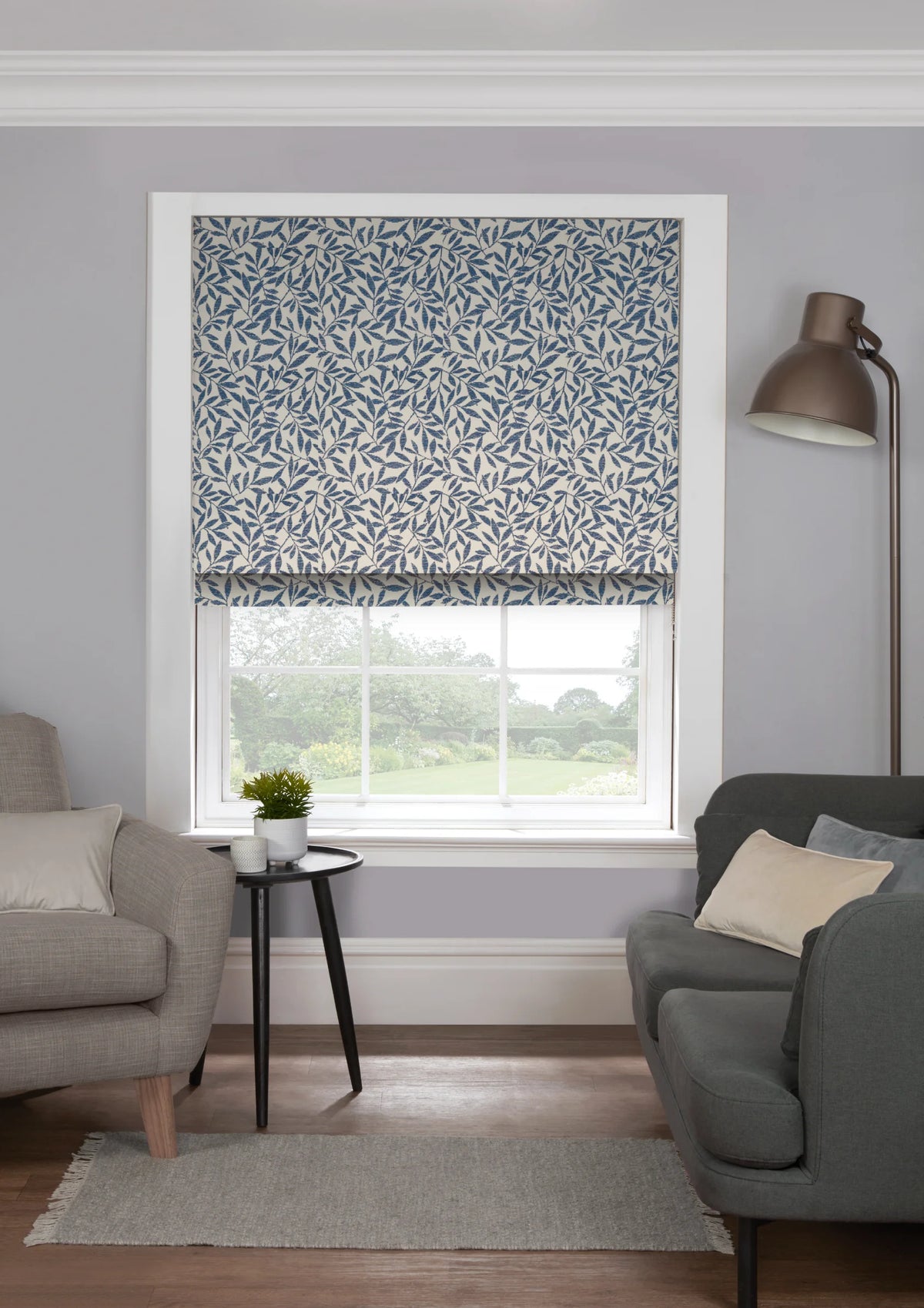 Serene Navy Roman Blind