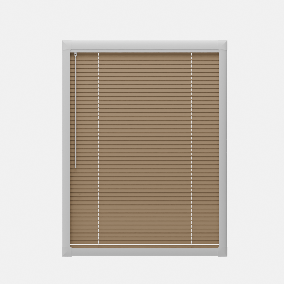 Perfect Fit No Drill Metal Blind - Soft Brown - 25mm