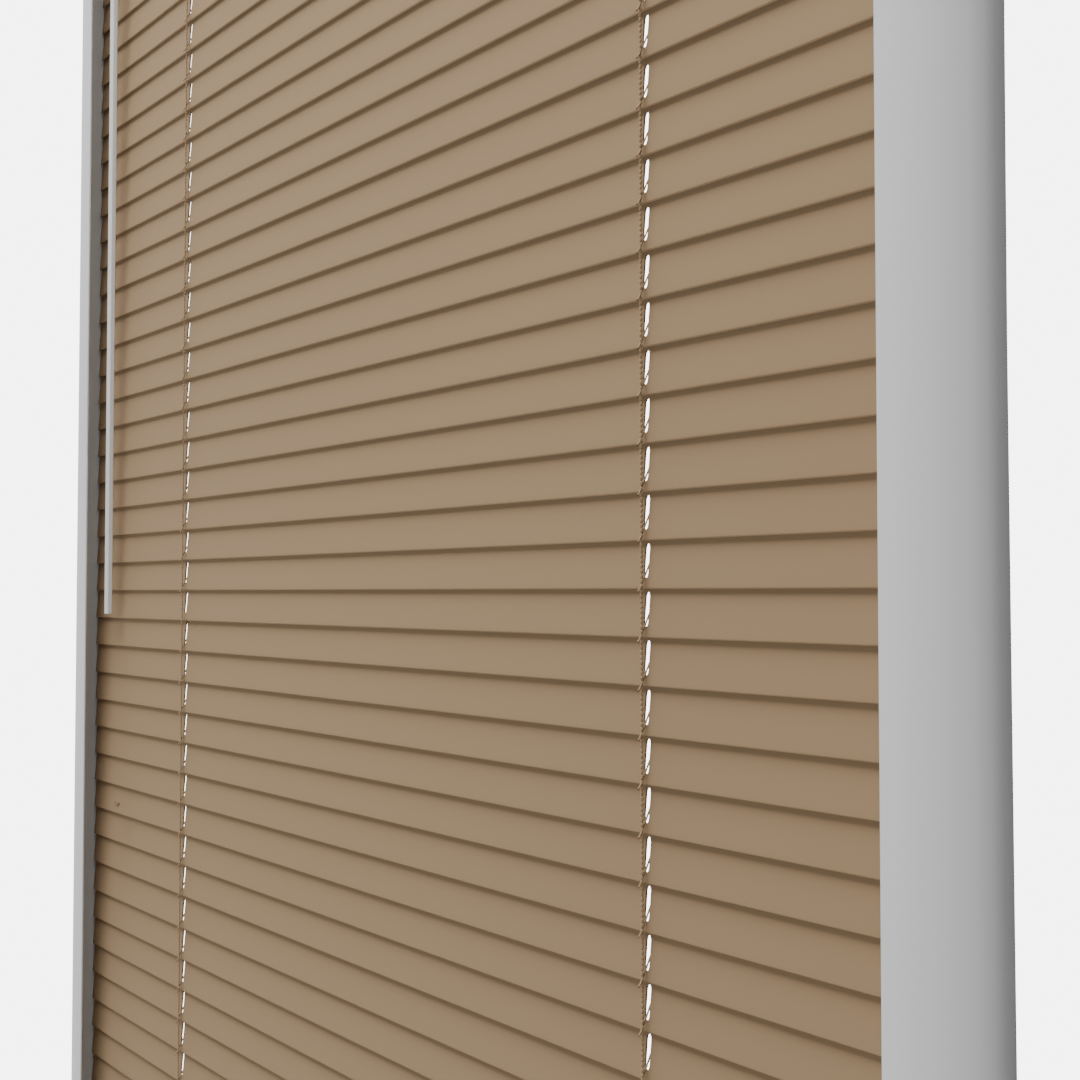 Perfect Fit No Drill Metal Blind - Soft Brown - 25mm