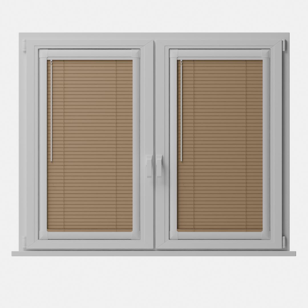 Perfect Fit No Drill Metal Blind - Soft Brown - 25mm