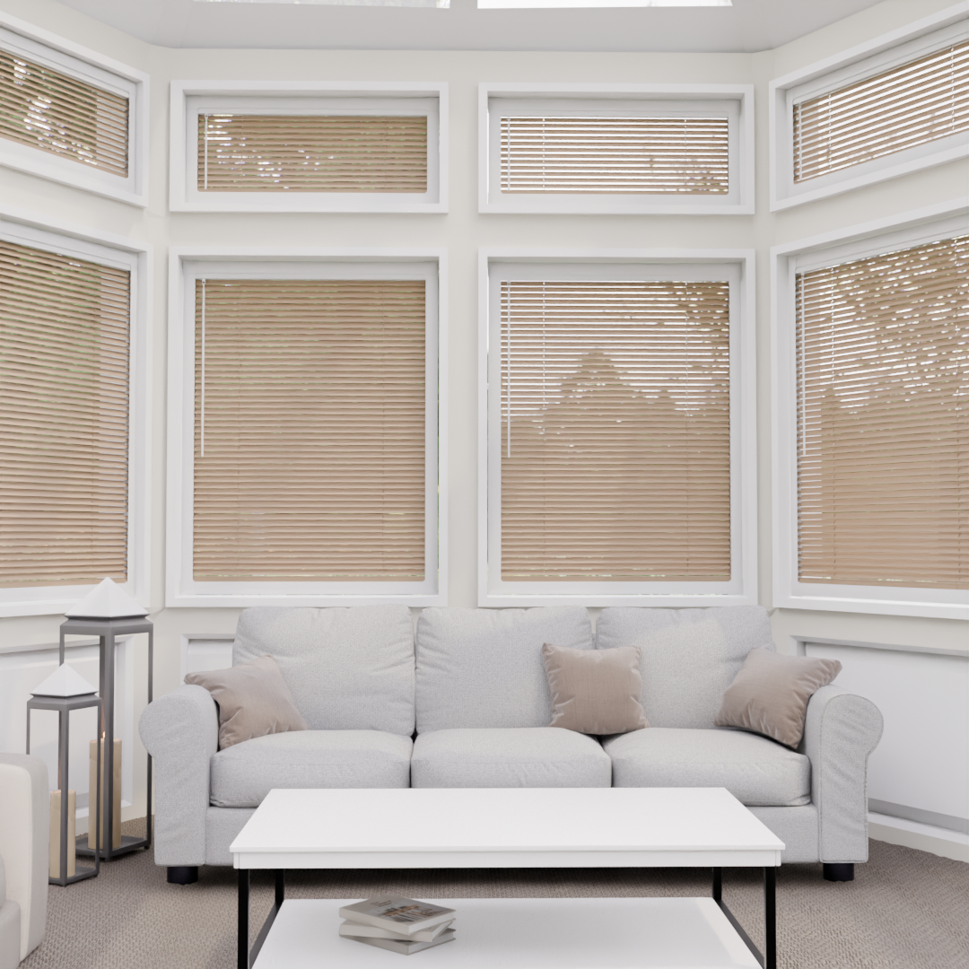 Perfect Fit No Drill Metal Blind - Soft Brown - 25mm