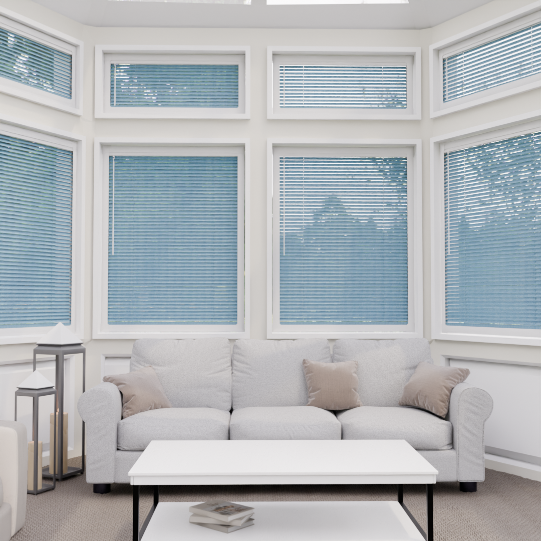Perfect Fit No Drill Metal Blind - Sparkle Blue - 25mm