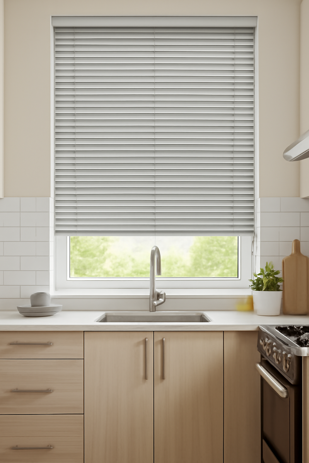 Urban Pewter Faux Wooden Blind - 50mm