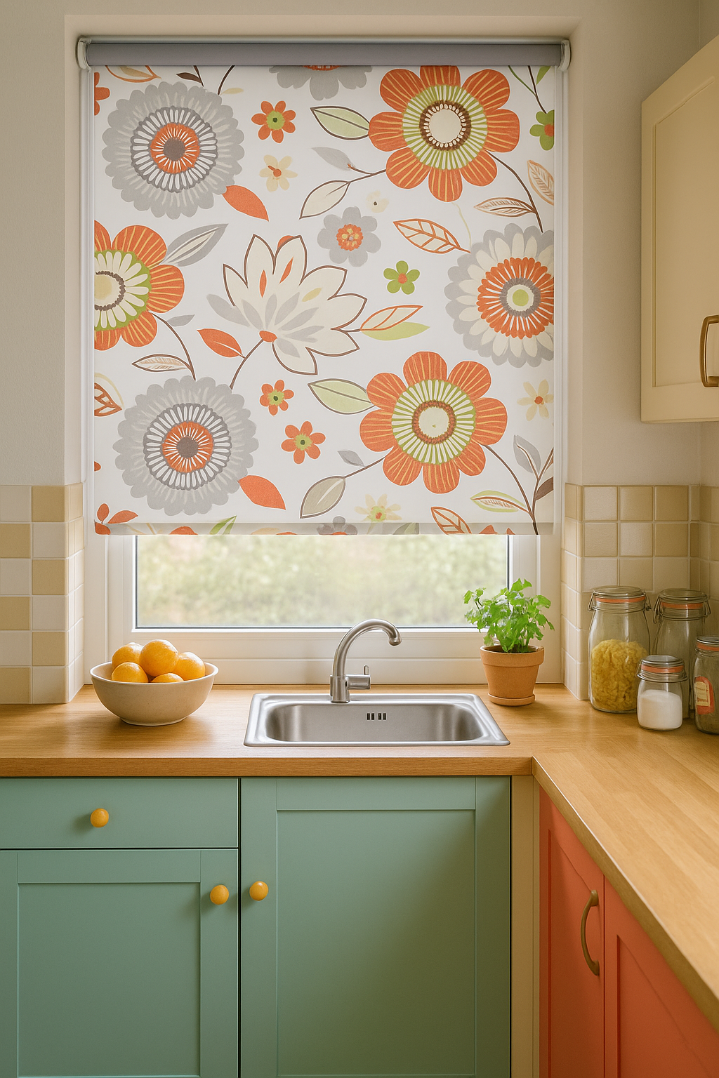 Valentina Poppy Electrical Roller Blind