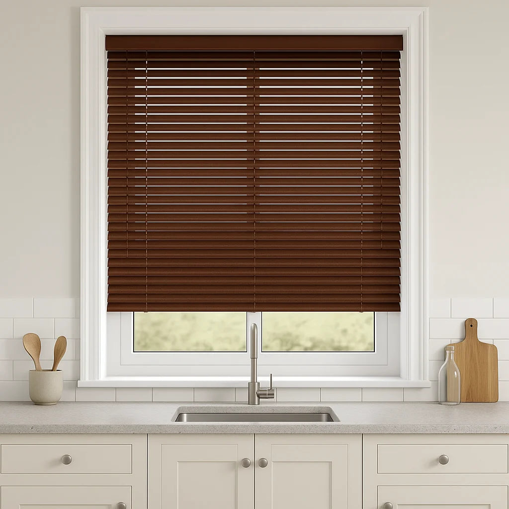 Walnut Metal Venetian Blind