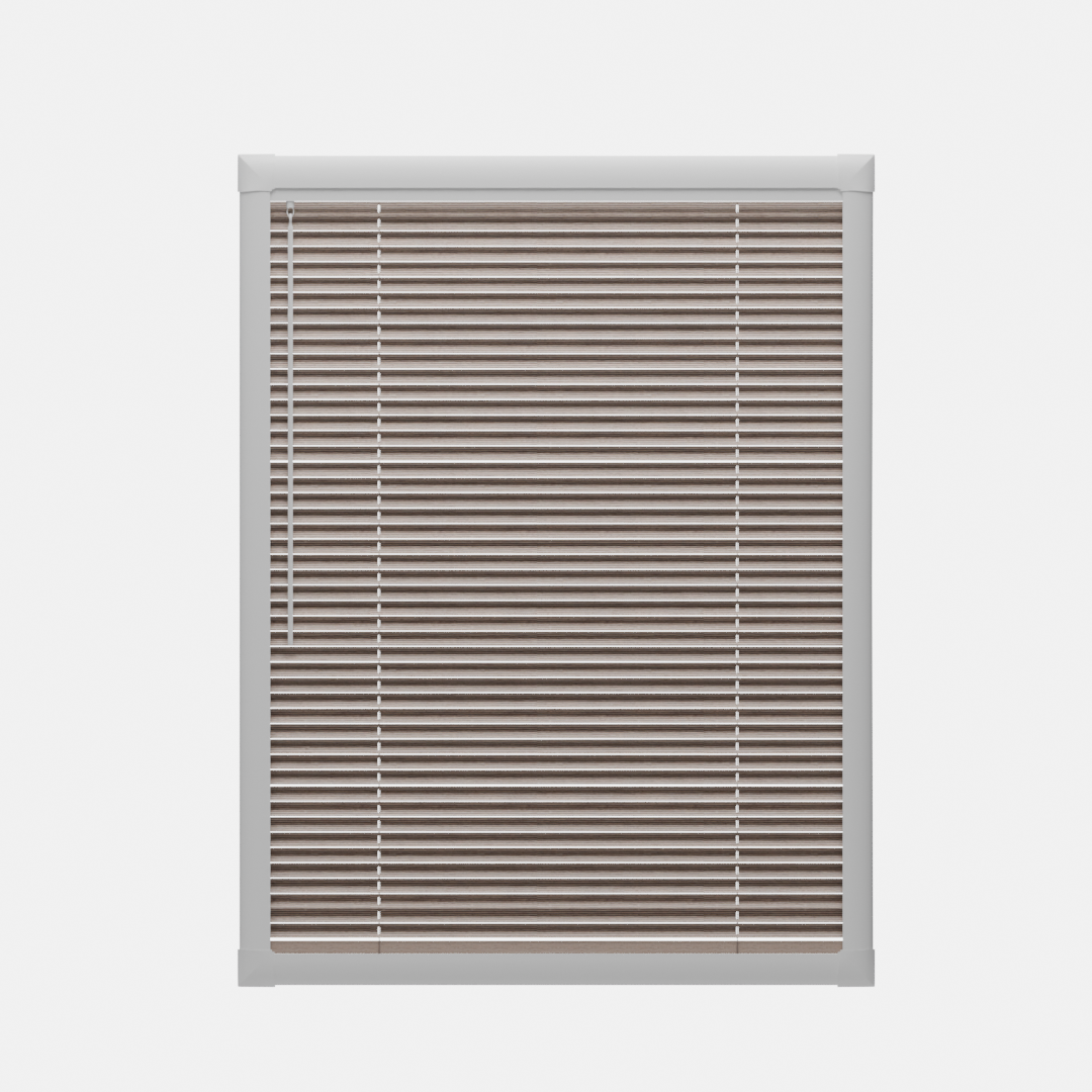 Perfect Fit No Drill Metal Blind - Walnut - 25mm