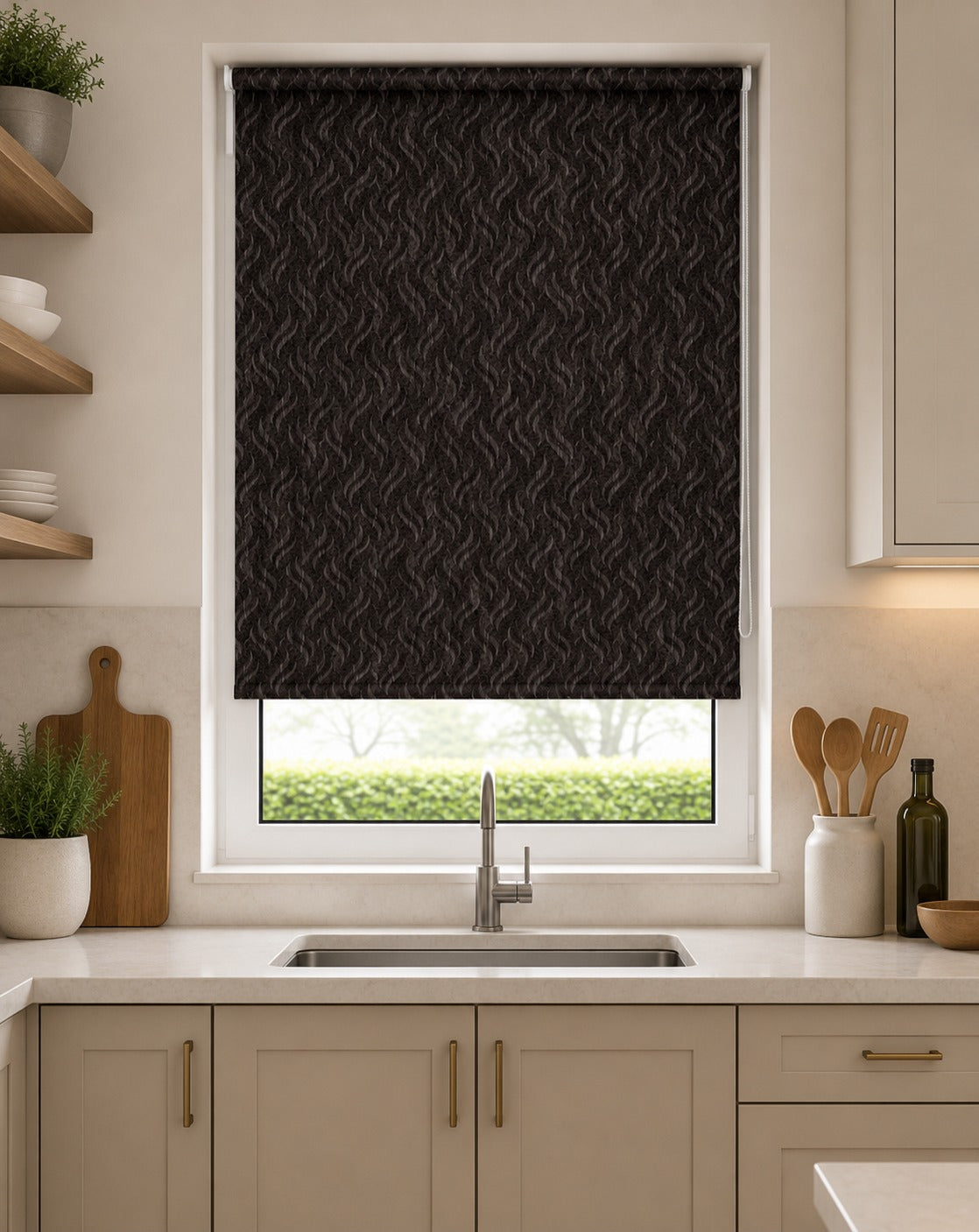 Gravity Brown - PVC Blackout Waterproof Roller Blind