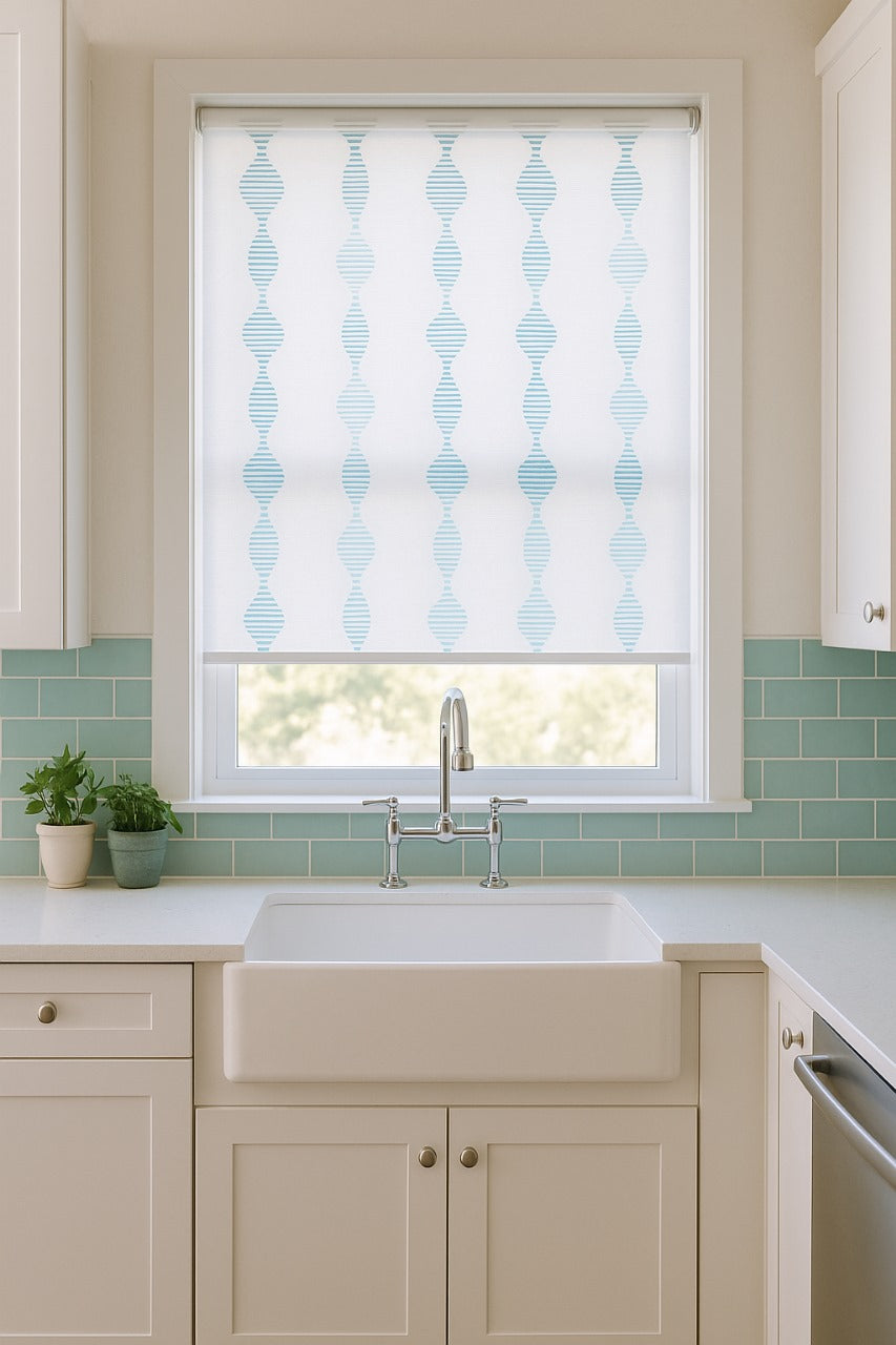 Romain Turquoisre Roller Blind