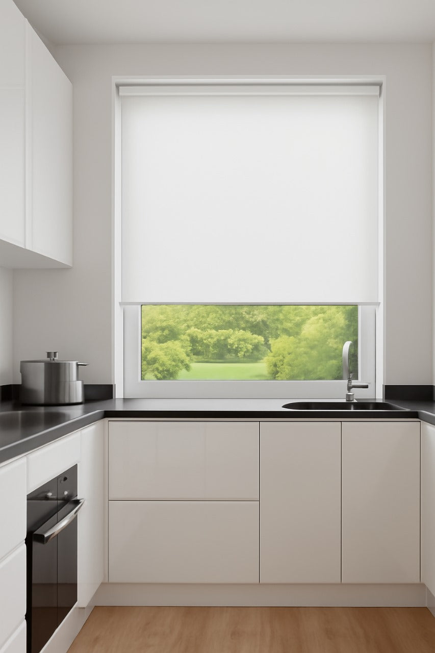 Monte Whitewash Electrical Roller Blind