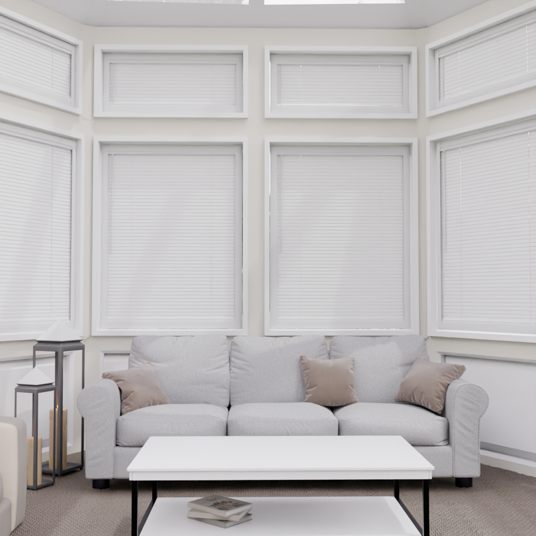 Perfect Fit No Drill Metal Blind - White Shimmer - 25mm