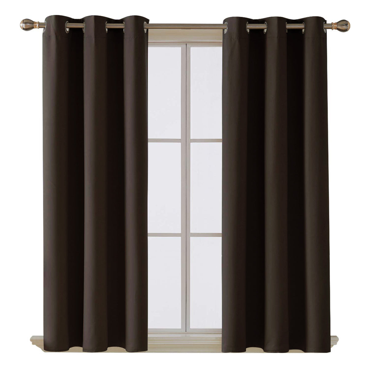 Home Essentials Blackout Eyelet Brown Curtain