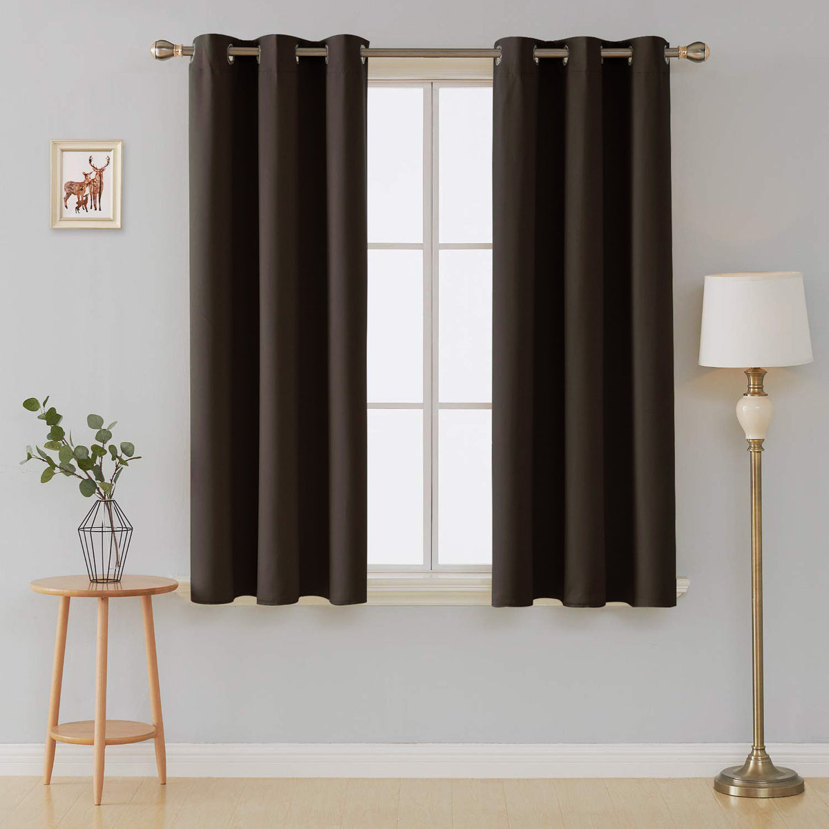 Home Essentials Blackout Eyelet Brown Curtain