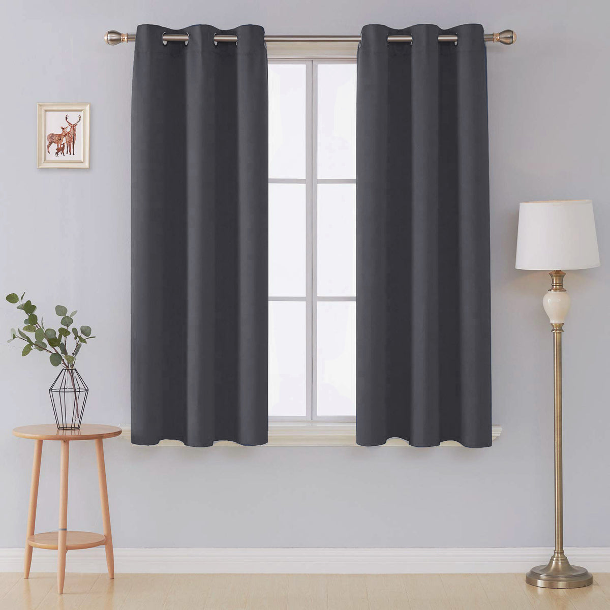 Home Essentials Blackout EyeletCharcoal Curtain